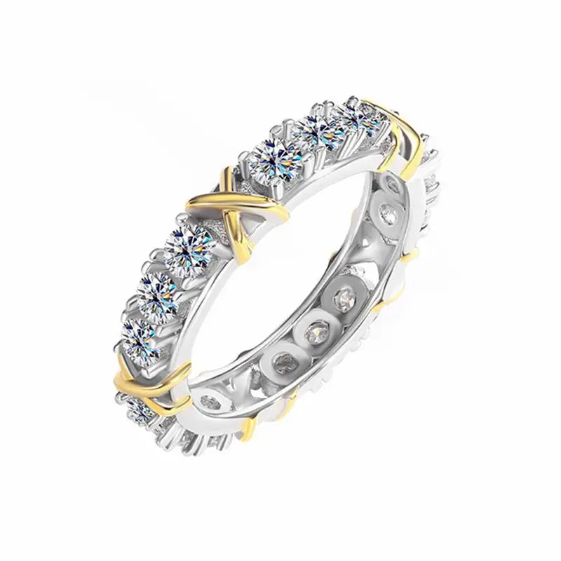 1.5ct D färg Moissanite Ring för män och kvinnor