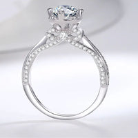 S925 Silver Knot Ring med 1ct Moissanite och