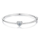 0.5CT Moissanite Hollow Heart Armband i 925 Silver