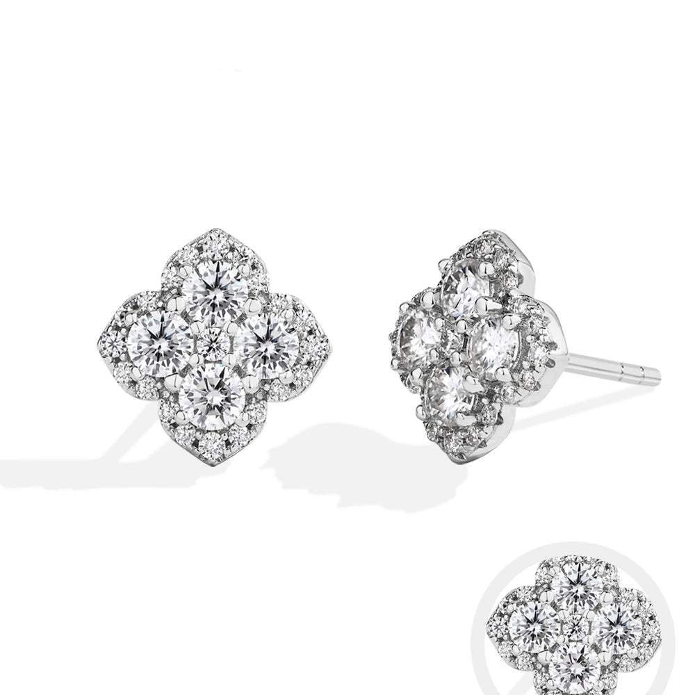 Moissanite diamantörhängen för kvinnor i S925 Silver 18K guldpläterade