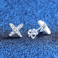 Moissanite örhängen för kvinnor i platinafinish