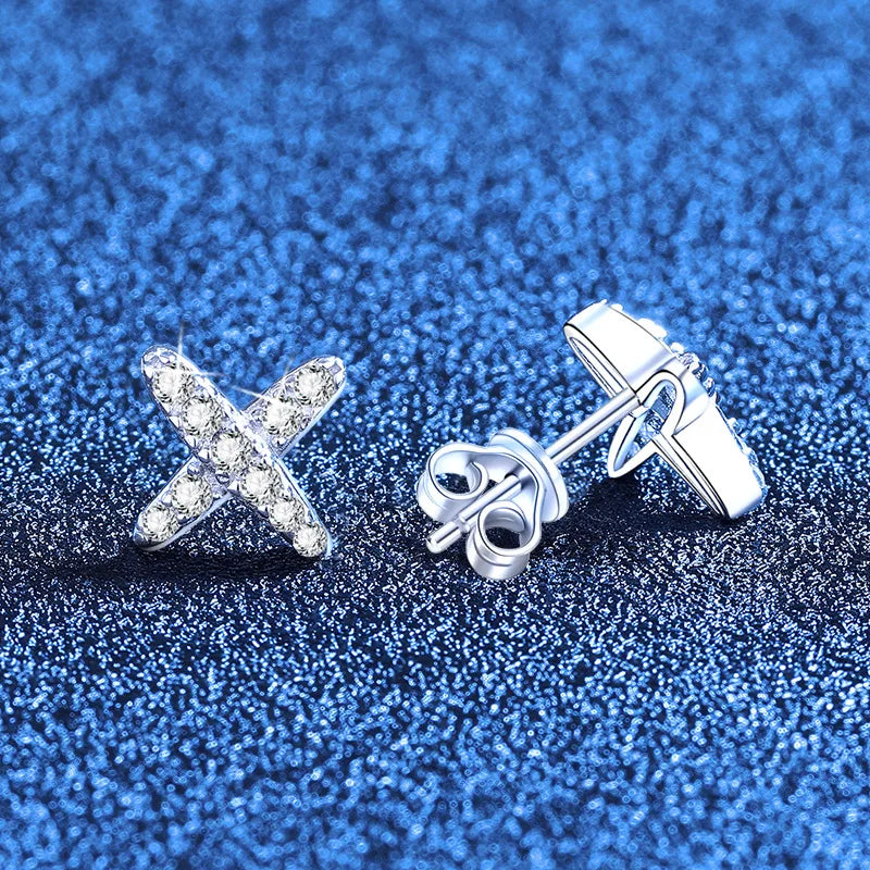 Moissanite örhängen för kvinnor i platinafinish