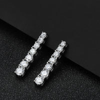 Moissanite D VVS1 Dangle örhängen i S925 Silver 18K vitguld pläterade med GRA