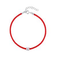925 Silver Moissanite Diamond Red Rope Armband för kvinnor