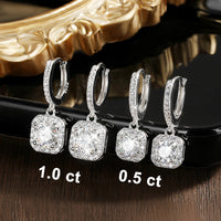 D Color Moissanite örhängen i 925 silver vitguldpläterad