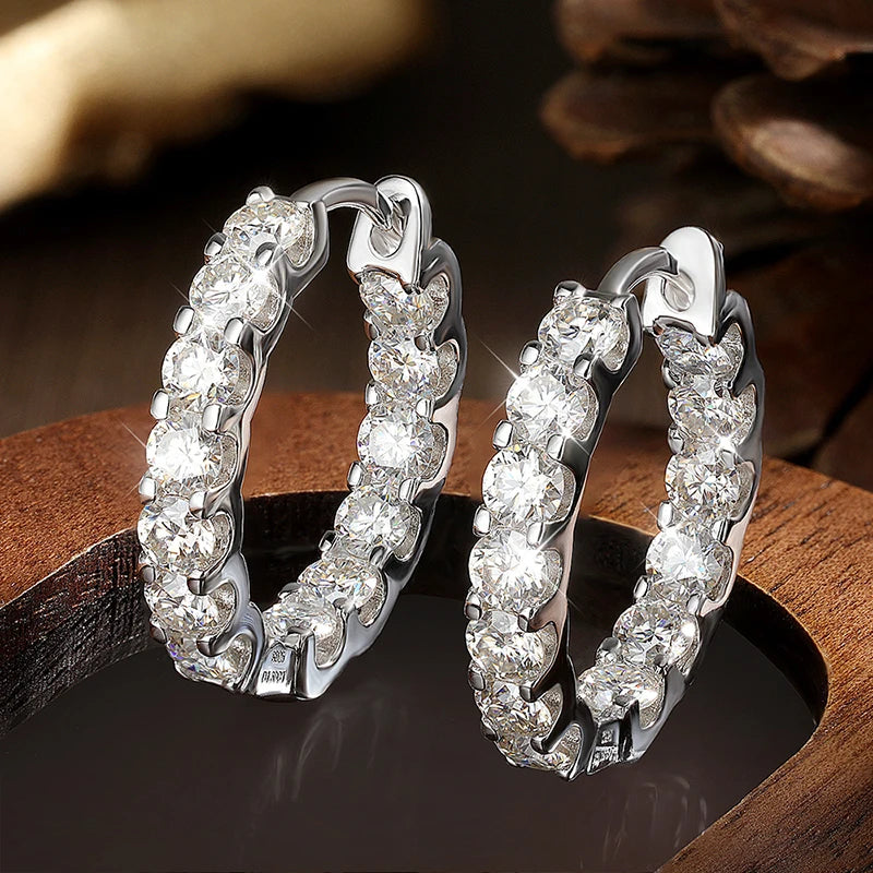 2.6ct D färg Moissanite örhängen för kvinnor