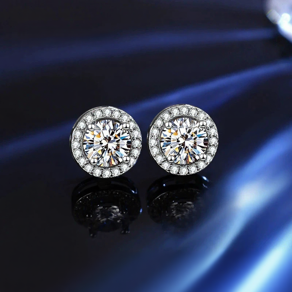 Certifierade Moissanite örhängen i 925 silver