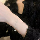 Zirkon fyrbladigt blomsterarmband för kvinnor guld rostfritt stål