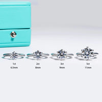 1kt till 5kt D färg Moissanite förlovningsring för kvinnor