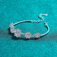 2.6CT Moissanite Flower Armband i 925 Silver