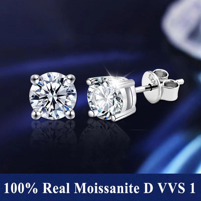 Certifierade Moissanite örhängen i 925 silver