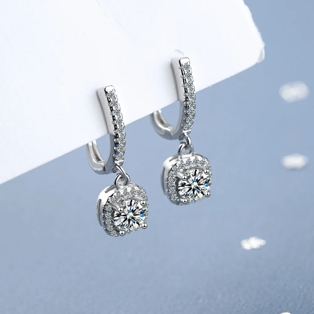 2CT Lab Diamond Moissanite Huggie örhängen