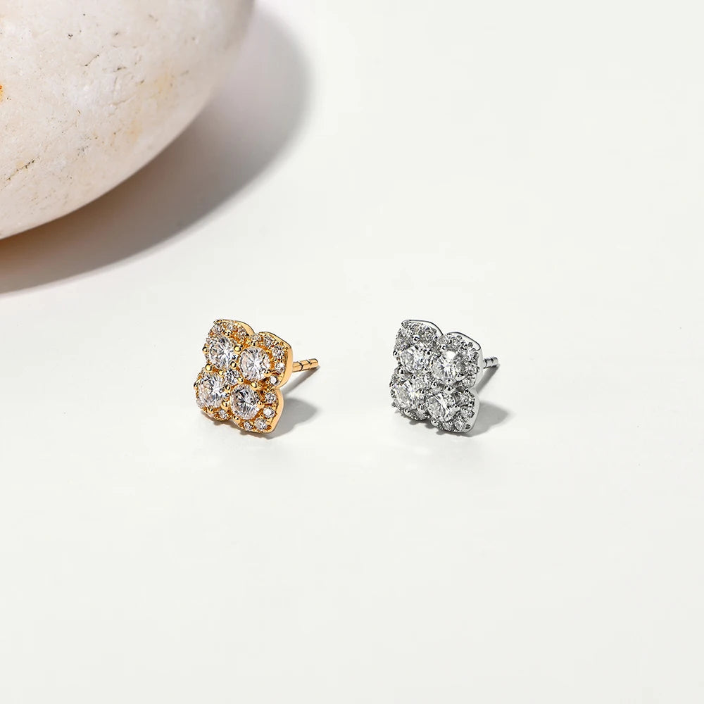 Moissanite diamantörhängen för kvinnor i S925 Silver 18K guldpläterade