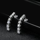 Moissanite D VVS1 Dangle örhängen i S925 Silver 18K vitguld pläterade med GRA