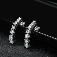 Moissanite D VVS1 Dangle örhängen i S925 Silver 18K vitguld pläterade med GRA