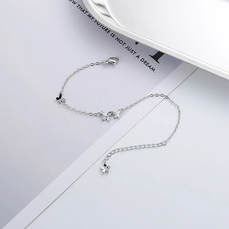 Butterfly Flower Armband för kvinnor S925 Silver Justerbar