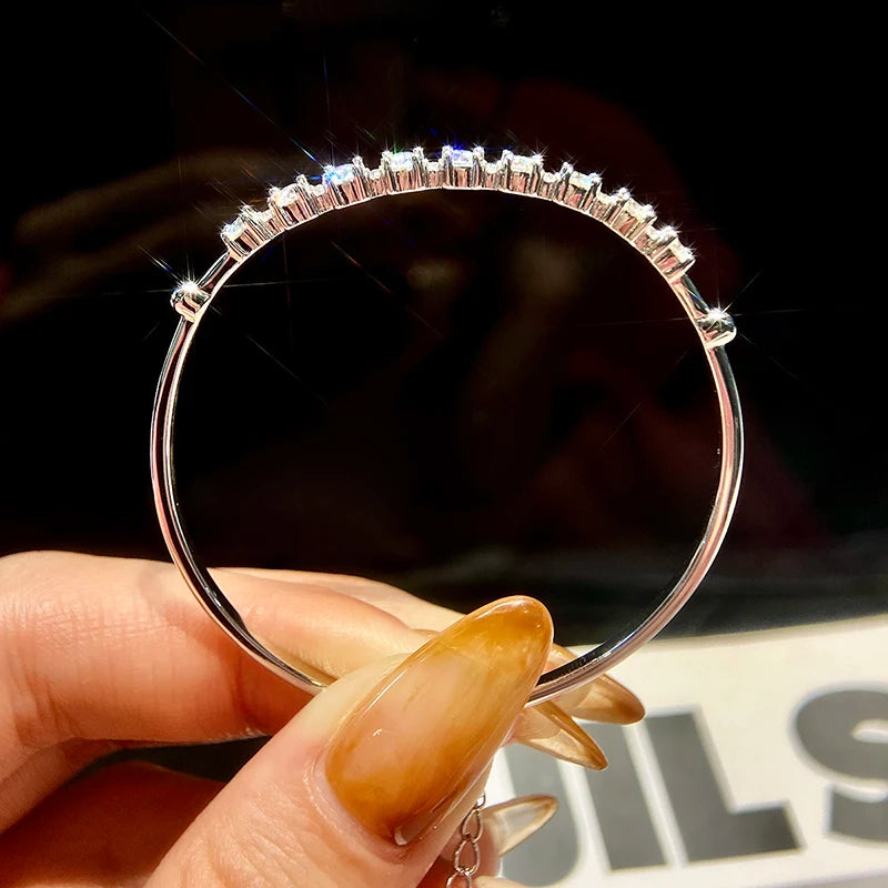 GRA-certifierat Moissanite diamantarmband för kvinnor i äkta 925 silver