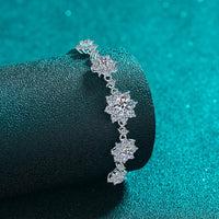 2.6CT Moissanite Flower Armband i 925 Silver