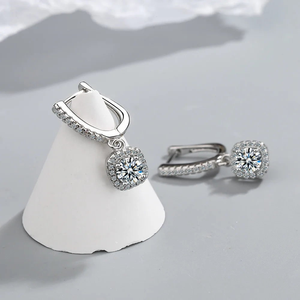 2CT Lab Diamond Moissanite Huggie örhängen