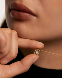 18K guldpläterat A–Z brevhängande halsband i 925 silver