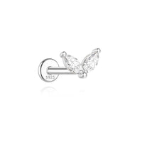 925 Silver Moissanite örhängen med platt rygg för kvinnor