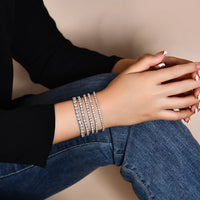 Moissanite tennisarmband för kvinnor 4 mm i 925 silver vitguldpläterad