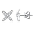 Moissanite örhängen för kvinnor i platinafinish