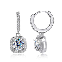 D Color Moissanite örhängen i 925 silver vitguldpläterad