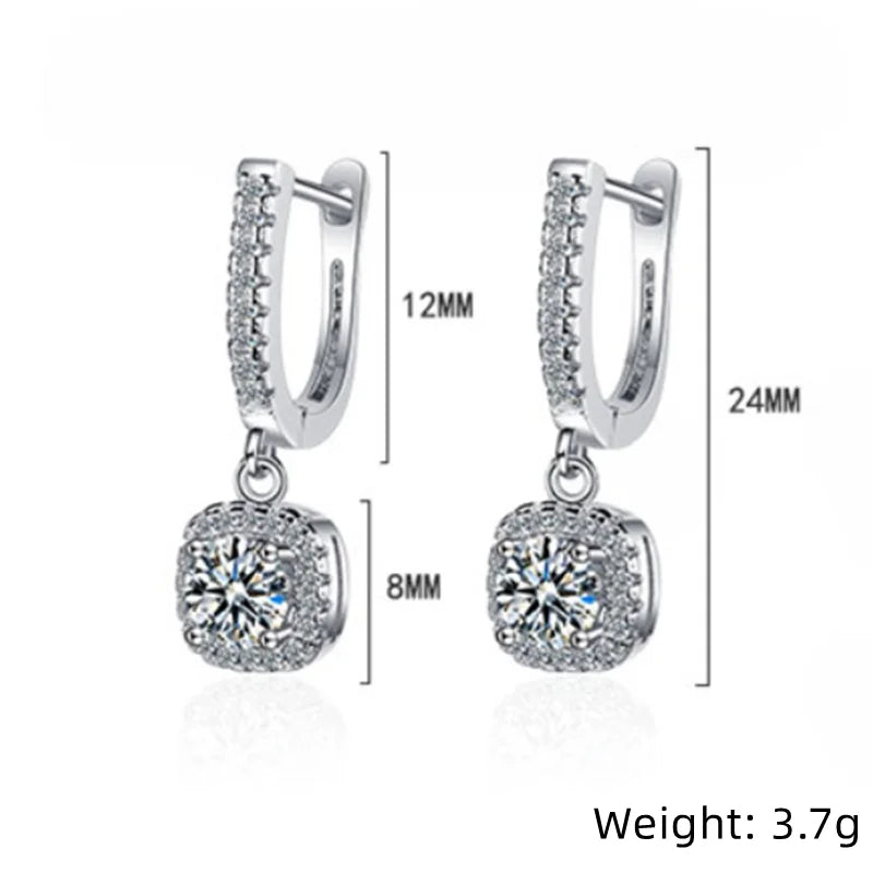 2CT Lab Diamond Moissanite Huggie örhängen