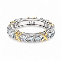 1.5ct D färg Moissanite Ring för män och kvinnor