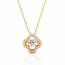 18K guldpläterat S925 silverhalsband med 1.0CT inlagd Moissanite