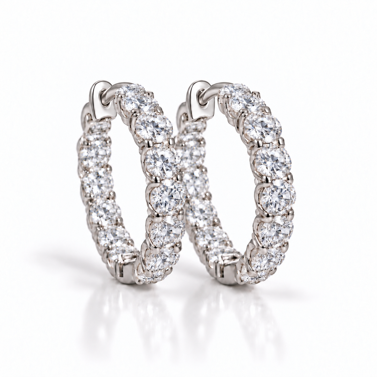 2.6ct D färg Moissanite örhängen för kvinnor
