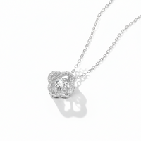 18K guldpläterat S925 silverhalsband med 1.0CT inlagd Moissanite