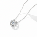18K guldpläterat S925 silverhalsband med 1.0CT inlagd Moissanite