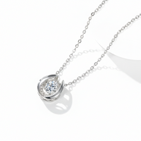 18K guldpläterat S925 silverhalsband med 1.0CT inlagd Moissanite