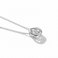 18K guldpläterat S925 silverhalsband med 1.0CT inlagd Moissanite