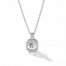 18K guldpläterat S925 silverhalsband med 1.0CT inlagd Moissanite