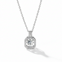 18K guldpläterat S925 silverhalsband med 1.0CT inlagd Moissanite