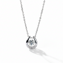 18K guldpläterat S925 silverhalsband med 1.0CT inlagd Moissanite