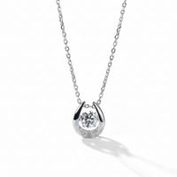 18K guldpläterat S925 silverhalsband med 1.0CT inlagd Moissanite