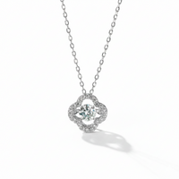 18K guldpläterat S925 silverhalsband med 1.0CT inlagd Moissanite