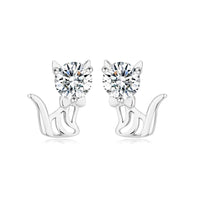 Personliga kattörhängen i 925 silver med Moissanite