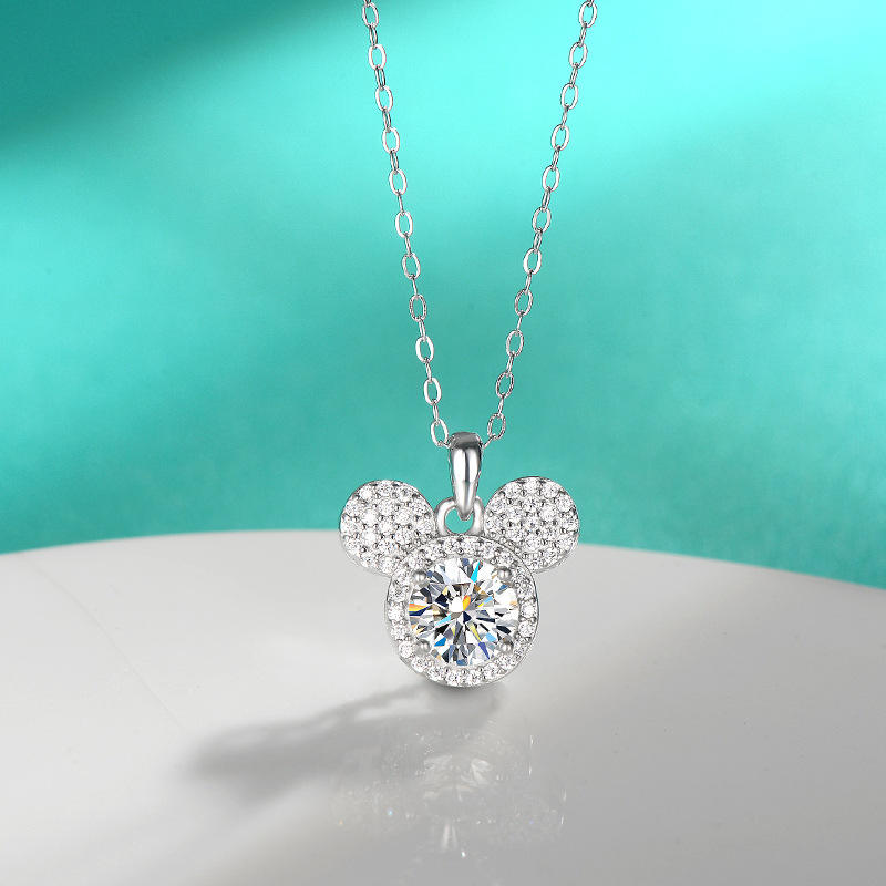 Mickey Full Moissanite Halsband i 925 Silver