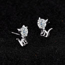 Personliga kattörhängen i 925 silver med Moissanite
