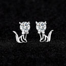 Personliga kattörhängen i 925 silver med Moissanite