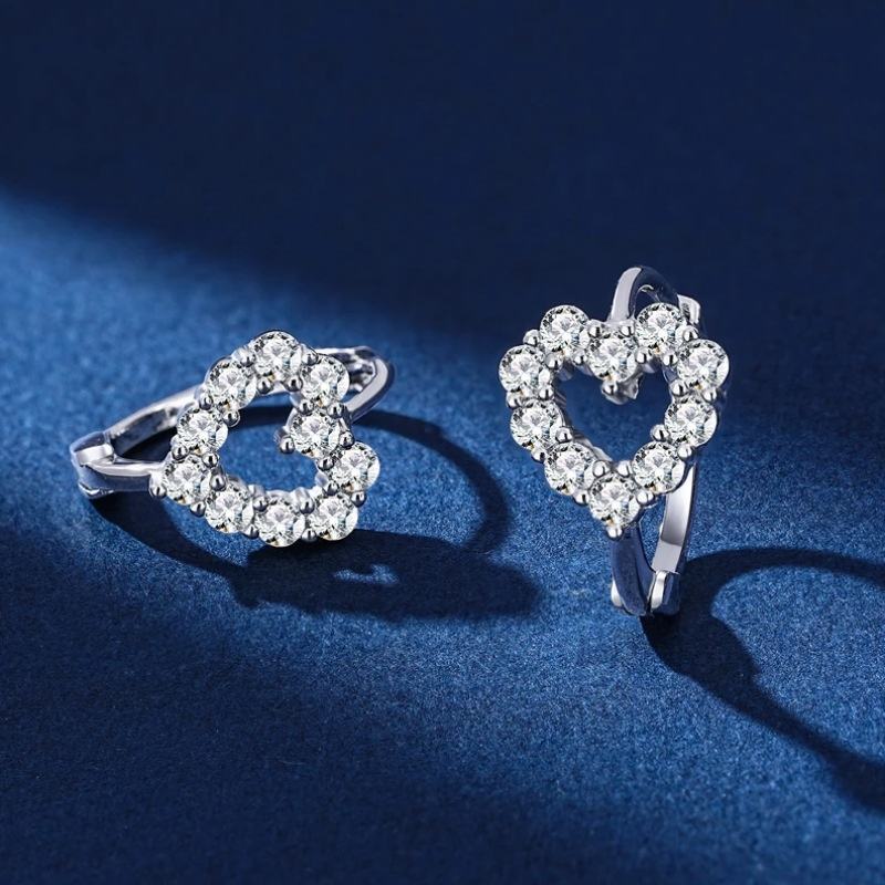 18K guldpläterade Moissanite Hoop örhängen i 925 silver