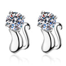 925 Silver Cat Örhängen med Moissanite