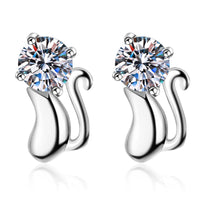 925 Silver Cat Örhängen med Moissanite