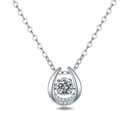 18K guldpläterat S925 silverhalsband med 1.0CT inlagd Moissanite