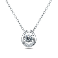 18K guldpläterat S925 silverhalsband med 1.0CT inlagd Moissanite